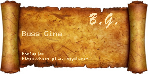 Buss Gina névjegykártya